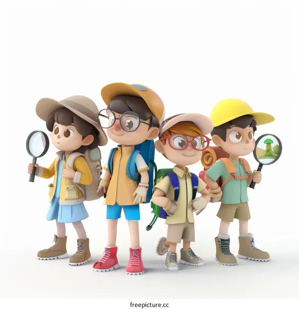 Group of Asian Children Ready for Adventure