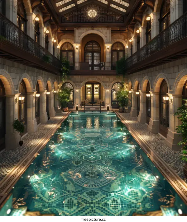 Luxurious Indoor Pool in a Historical Mansion