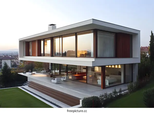 Modern Architecture House with Large Windows