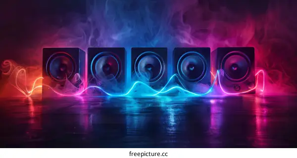 Smoke and Speakers at a Music Festival