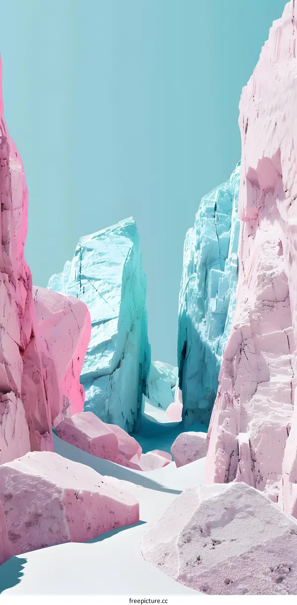 Abstract Pastel Colored Rocks Landscape