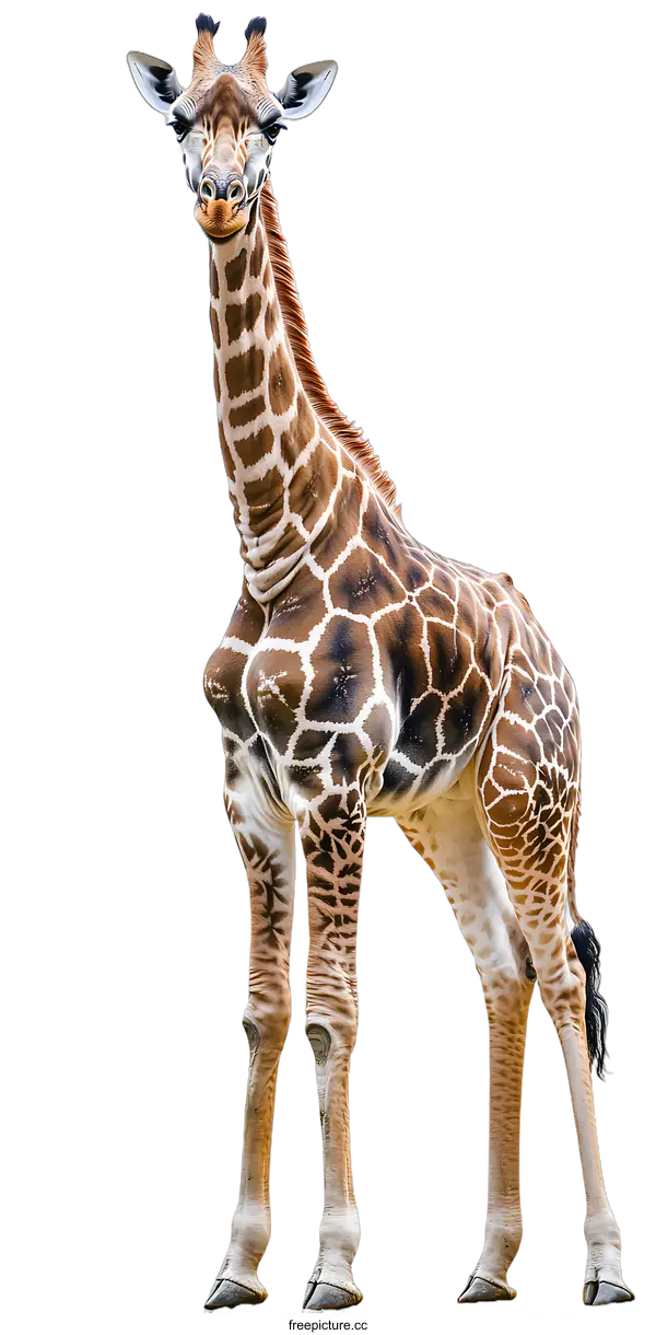 [Transparent Background PNG]Giraffe Standing on White Background