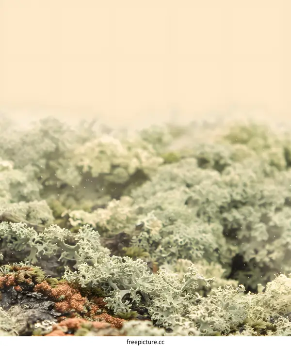 Close Up of Green Lichen with a Soft Blurred Background