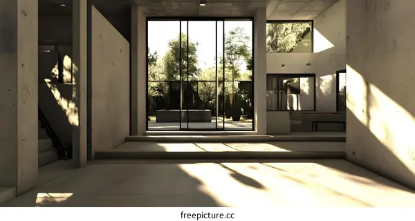 Modern Interior Design with Large Windows and Natural Light