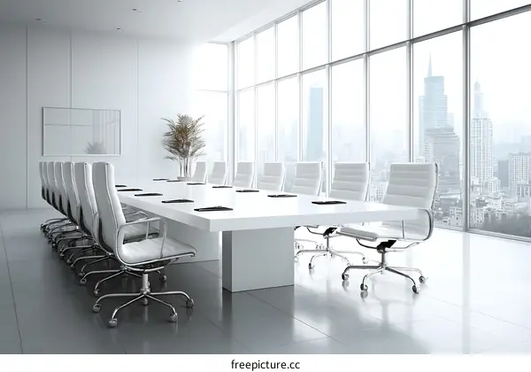Modern Conference Room with City View