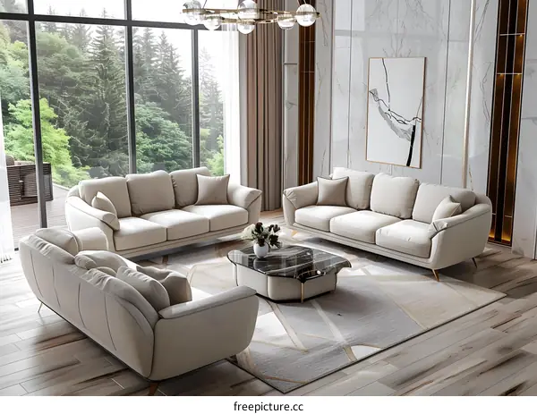 Modern minimalist living room renderings