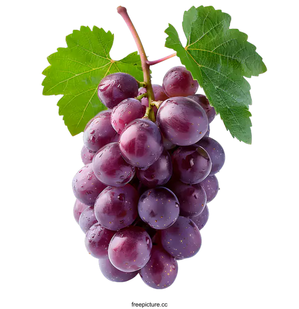 [Transparent Background PNG]Fresh Purple Grapes on White Background