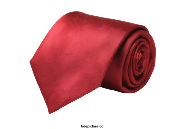 [Transparent Background PNG]Rolled Burgundy Tie for Formal Wear