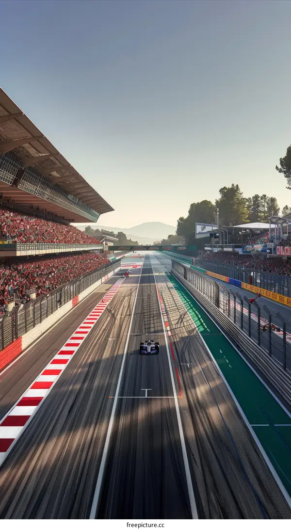 Formula One Cars Racers Compete on the Track