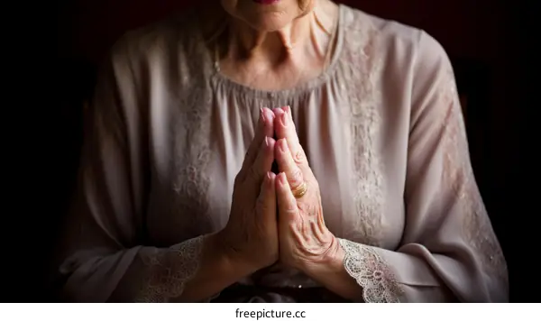 Elderly woman praying