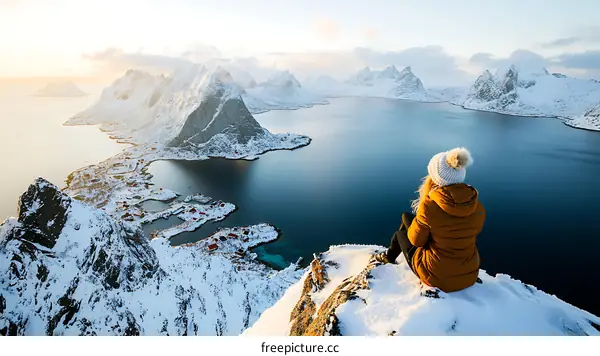 Winter Wonderland Scenery with a Woman