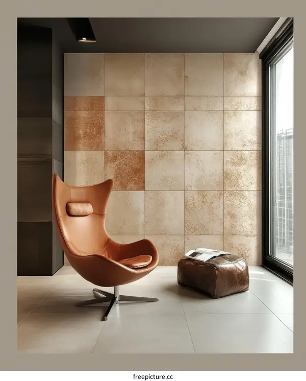 Modern Minimalist Living Room Design with Leather Furniture