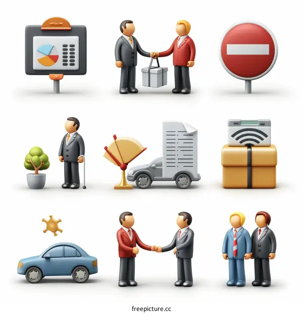 Business deal between two businessmen with a handshake and a contract