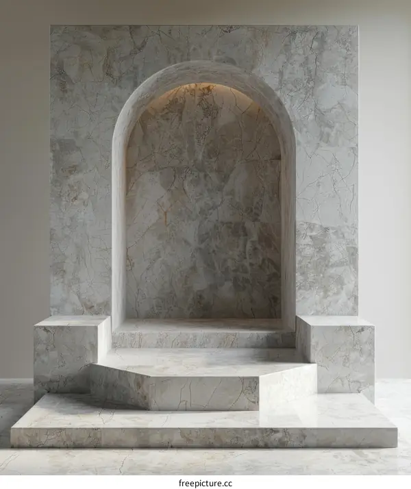 Modern Minimalist Marble Archway Display