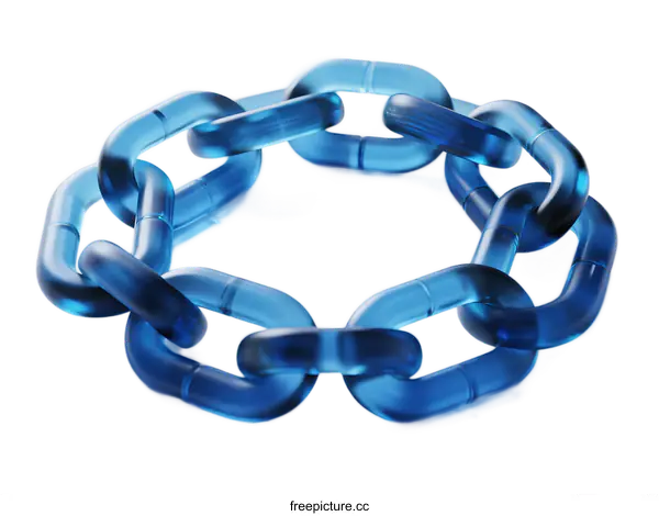 [Transparent Background PNG]Blue Transparent Chain Links Connected in Circular Shape