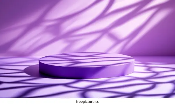 Purple Round Display Podium with Elegant Shadows