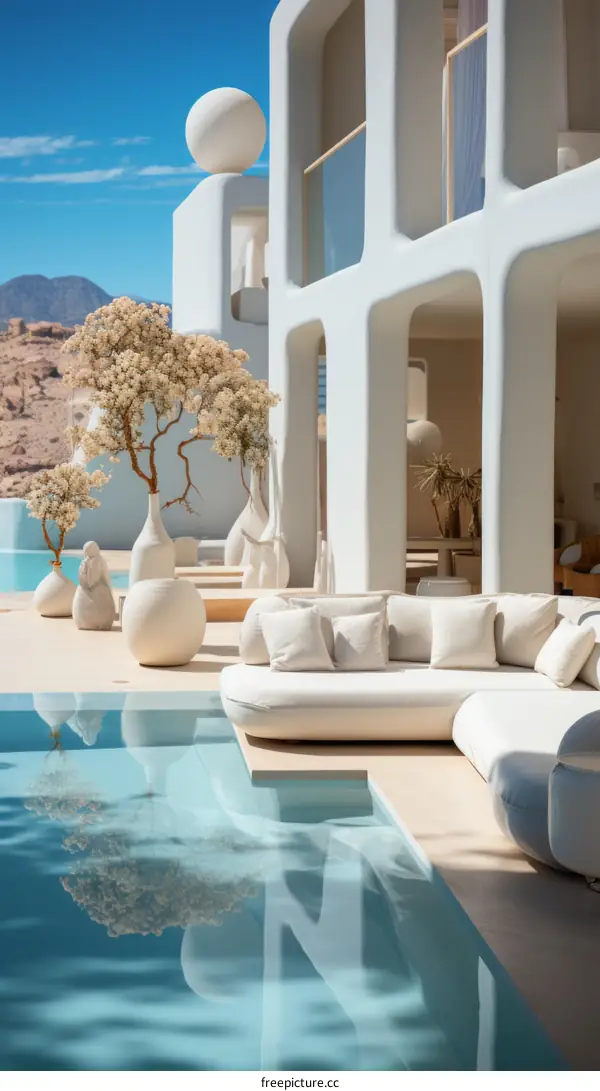 Modern minimalist villa with pool