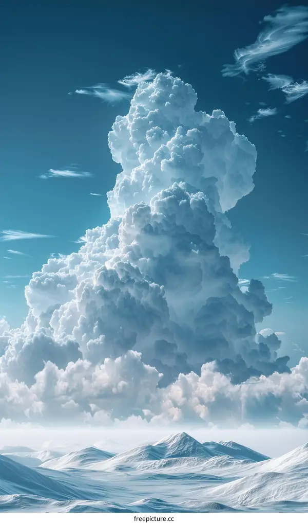 Stunning Cloudscape Over Snowy Mountains