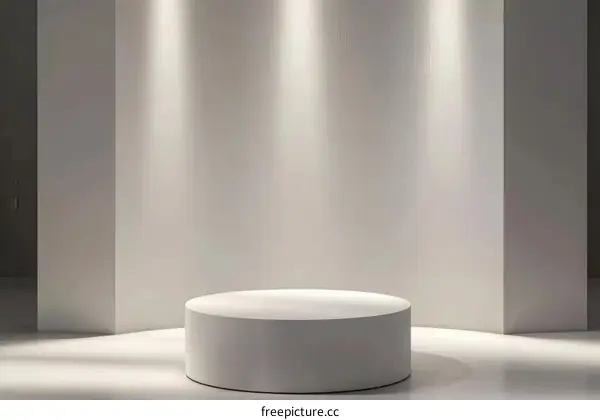 White Minimalist Product Display Stage