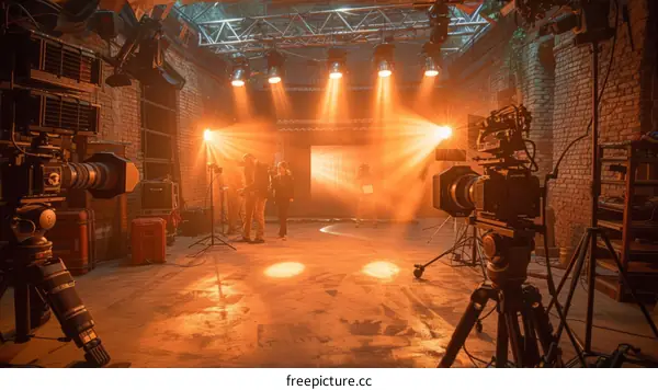 Behind the scenes of a film production