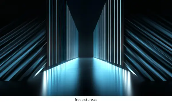 Abstract Futuristic Neon Corridor