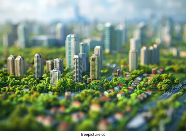 Cityscape Miniature Model Illustration