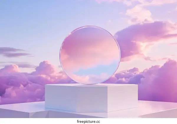 Pastel Sky Display Podium Illustration