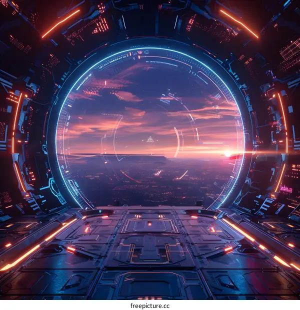 Futuristic Spacecraft with Circular Viewport