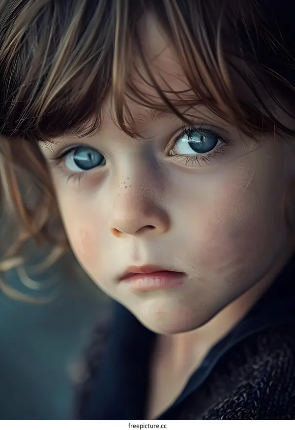 Little boy with freckles and blue eyes