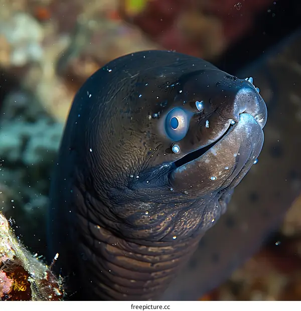 A close up of a moray eel