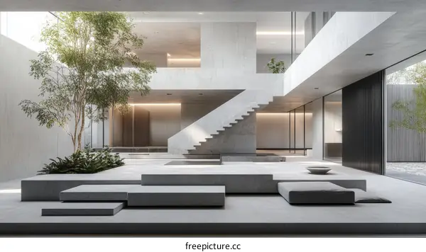 Modern Minimalist Concrete Interior Design