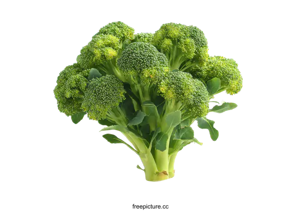 [Transparent Background PNG]Fresh Broccoli Head Isolated on White Background