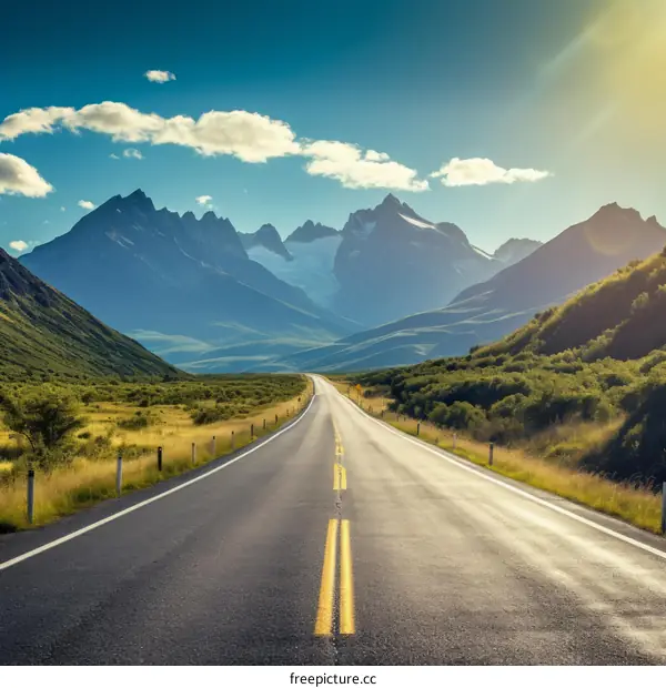 Scenic Valley Road to Snow-Capped Mountains
