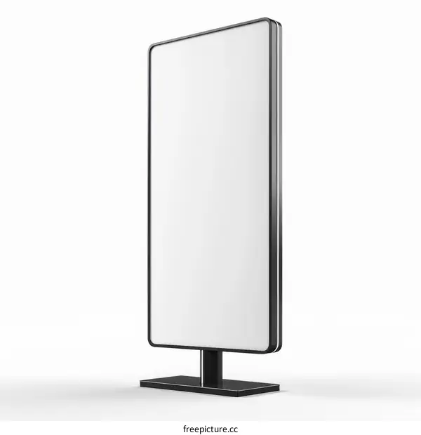 Blank advertising billboard on white background