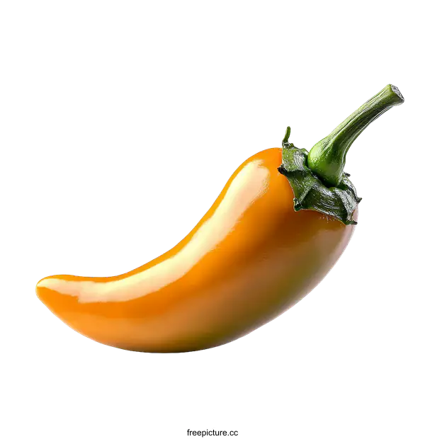 [Transparent Background PNG]Close up of a vibrant orange chili pepper