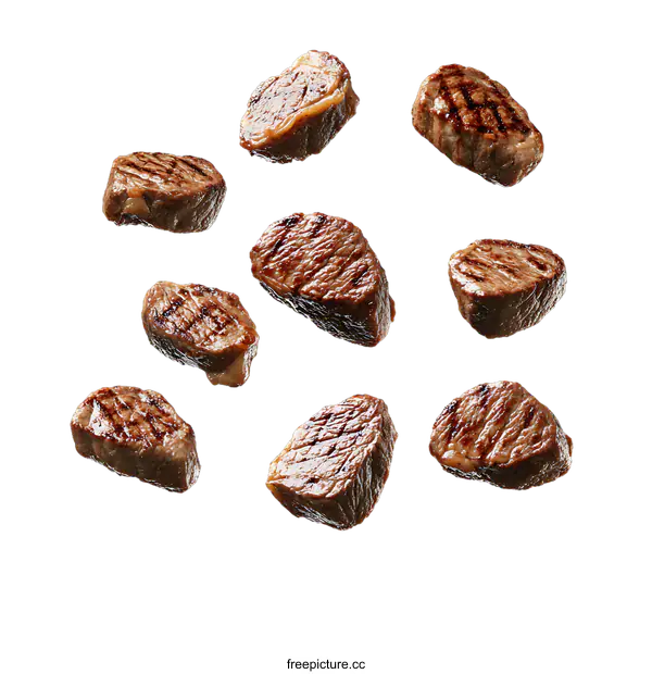 [Transparent Background PNG]Grilled Steak Falling On transparent background