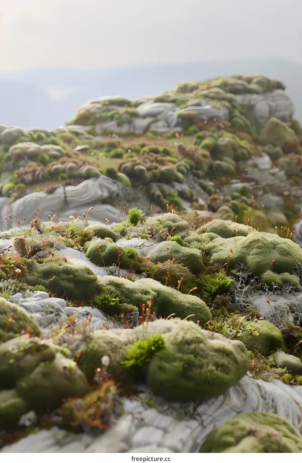Close Up of Green Moss on a Rock