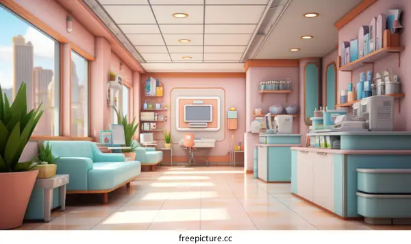 A colorful and inviting medical clinic interior