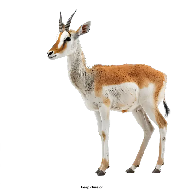 [Transparent Background PNG]Gazelle on White Background