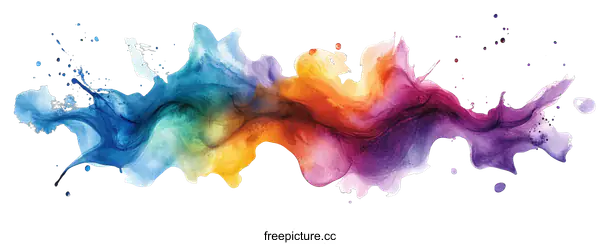 [Transparent Background PNG]Abstract Watercolor Flowing Colors