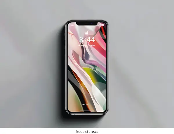 Abstract Phone Mockup With Curved Shapes Background