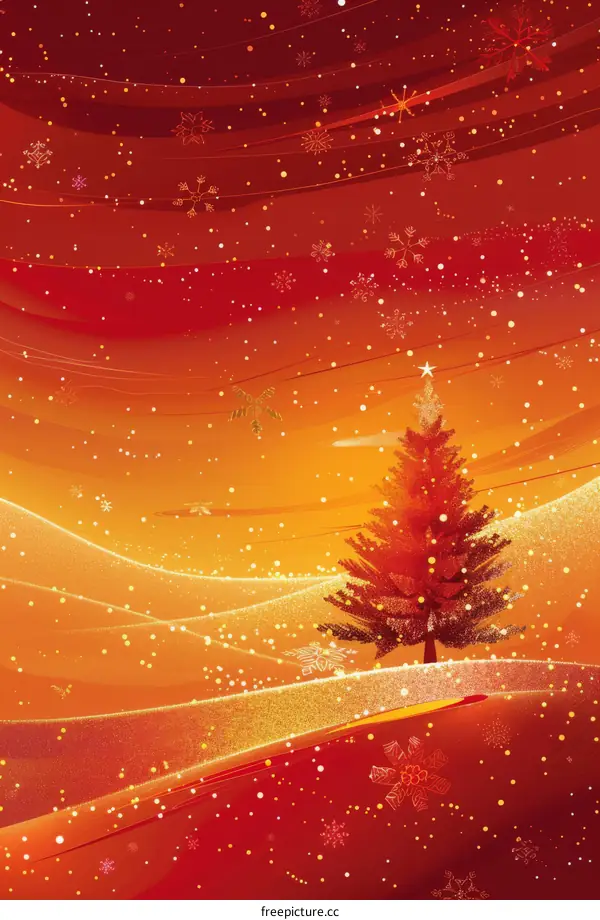 Golden Snowflake Christmas Tree