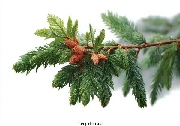 Close Up of a Fir Branch with Cones