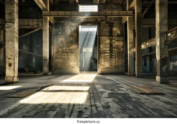 Sunlight Streaming Through Abandoned Factory