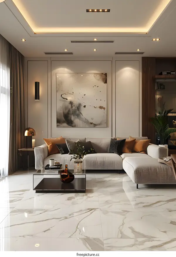 Modern minimalist style living room