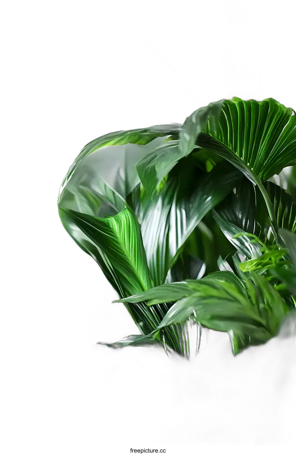 [Transparent Background PNG]Close Up of Green Tropical Leaves
