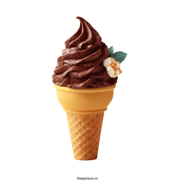 [Transparent Background PNG]Chocolate Ice Cream Cone Dessert