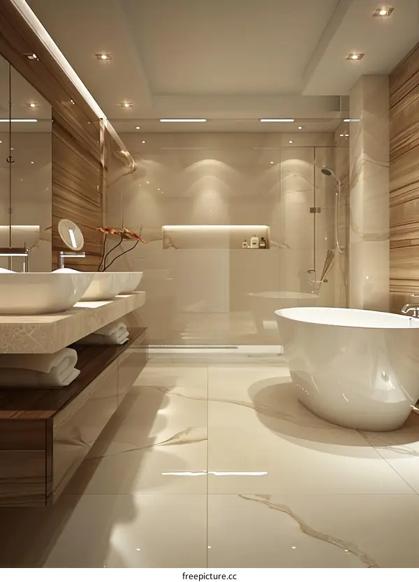 Modern Elegant Bathroom Design Illustration