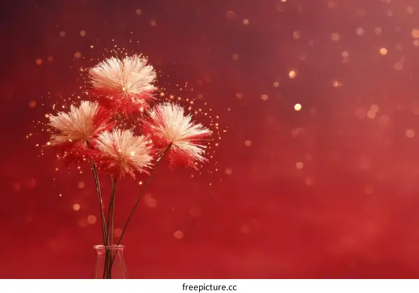 Sparkling Decorative Flowers in a Vase