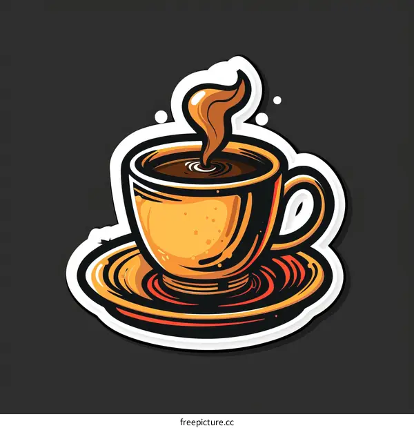 A cup of coffee with a saucer